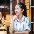 Portrait of beautiful asian woman relax at cafe